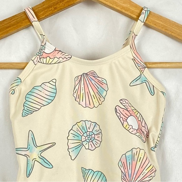 Old Navy Baby Girl Seashell Starfish Print One Piece Swimsuit Size 18-24 Months - Picture 5 of 16